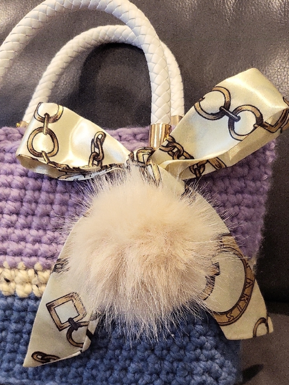 Handcrafted Crochet Wool Handbag W/Purse Scarve And Charm - NWT - Picture 4 of 6